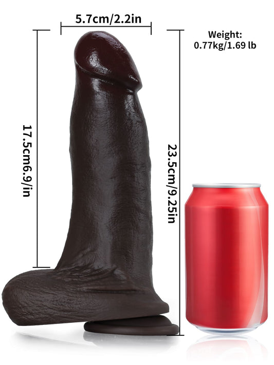Benedict 9.4 x 2.2 Black Thick 3 Modes High Frequency Pulsating Dildo - RealCocks