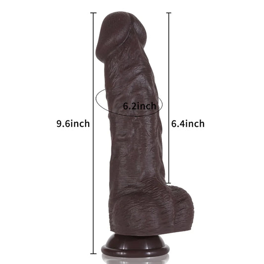 Gáby 9.6inch Black Thick Realistic Dildo Ultra Thick Big Anal Dildo - RealCocks