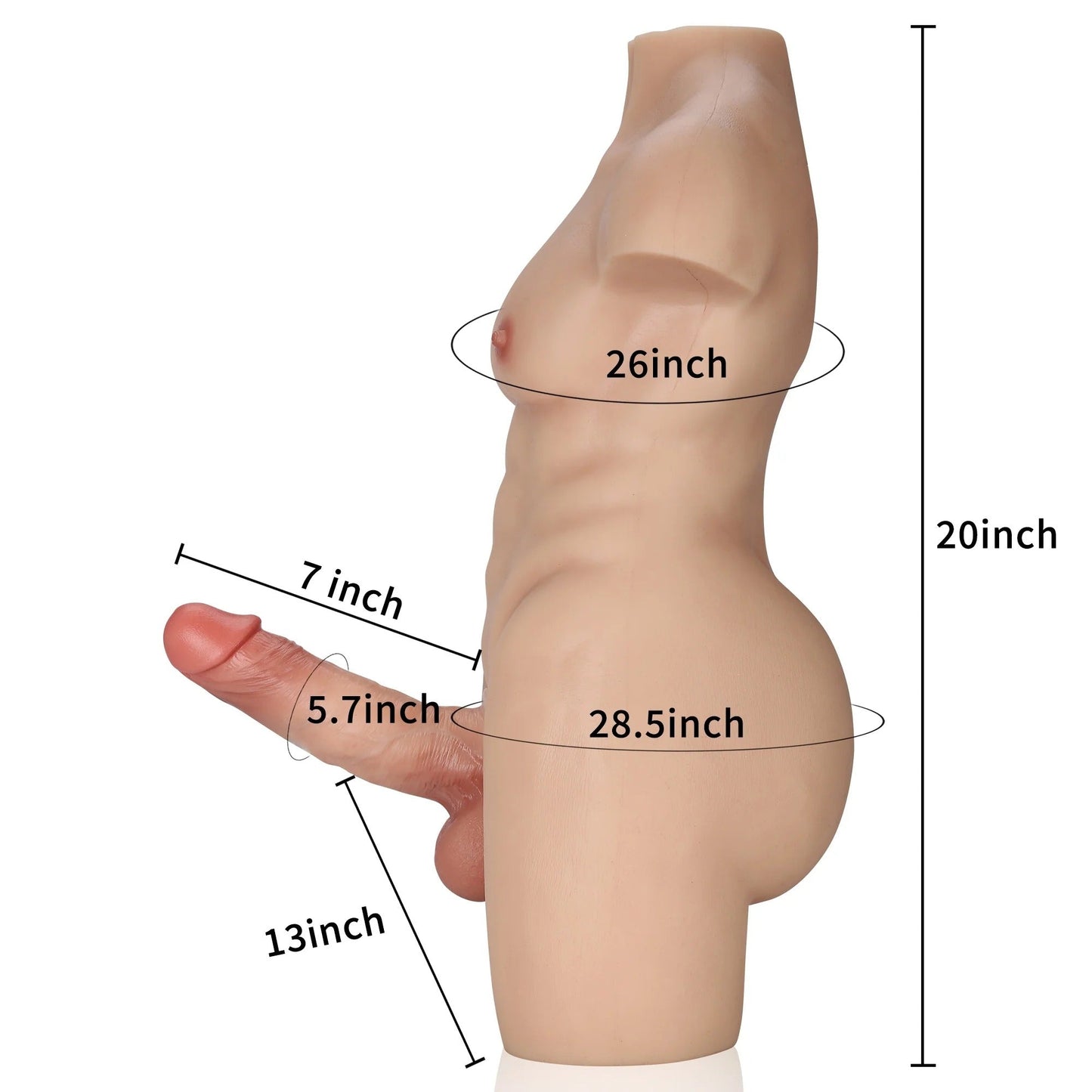 DildosX Tom 28lb With James 7inch Realistic Dildo (Brown) - RealCocks