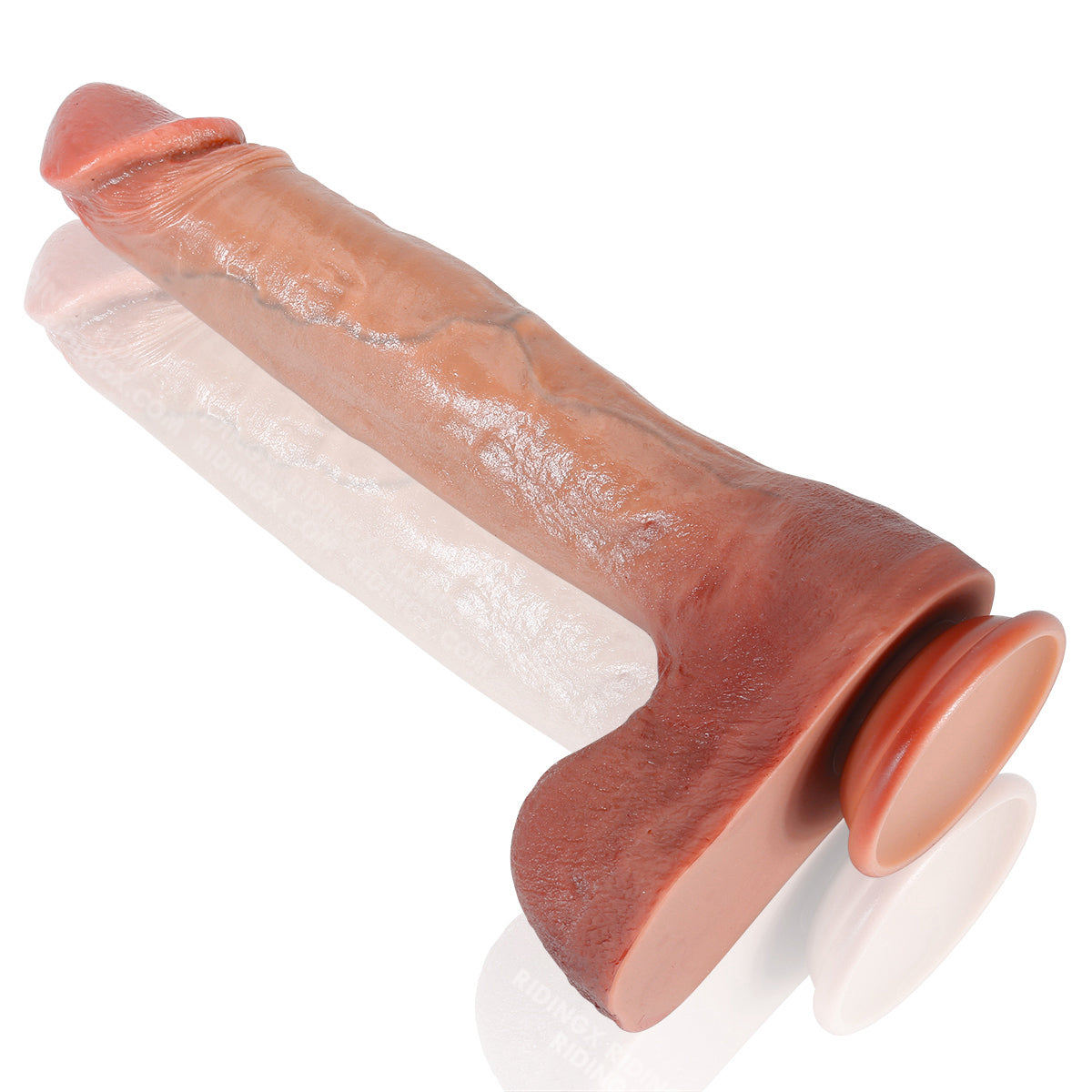 Alex 10.4 inch Ultra Realistic Huge Dildo & Super Realistic Glan Black Dildo