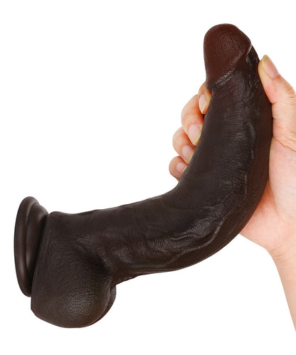 Baron 10 Zoll BBC Realistischer gekrümmter Dildo Echte Haut mit Kiel