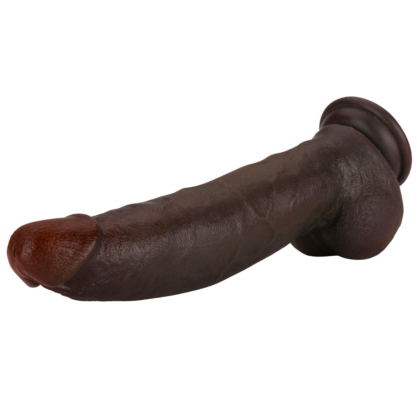 Baron 10 Zoll BBC Realistischer gekrümmter Dildo Echte Haut mit Kiel