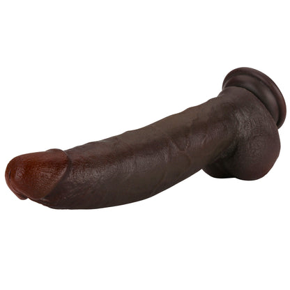 Baron 10 Zoll BBC Realistischer gekrümmter Dildo Echte Haut mit Kiel