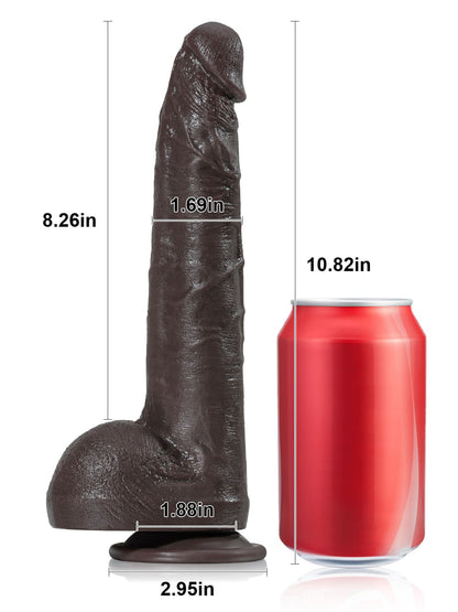 Doctor 10" x 1.6" Huge Black Dual Density Dildo - RealCocks