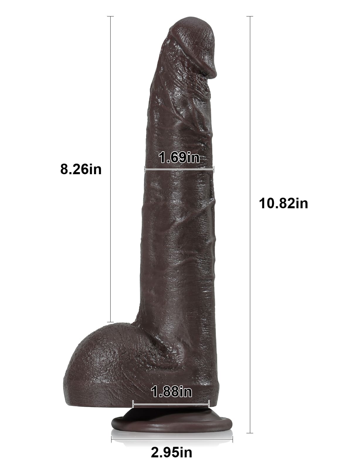 Doctor 10" x 1.6" Huge Black Dual Density Dildo - RealCocks