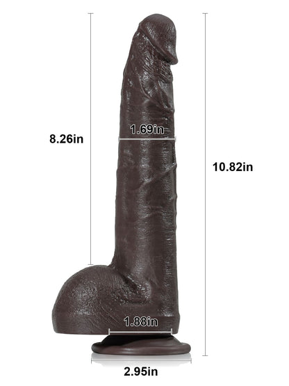 Doctor 10" x 1.6" Huge Black Dual Density Dildo - RealCocks