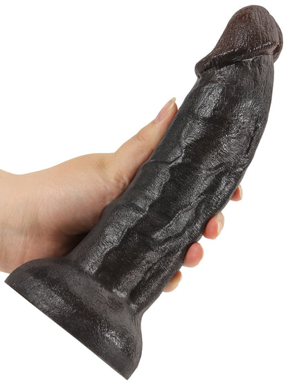 Fisher 8" X 1.9" Black Curved Dildo G Spot Realistic Dildo No Balls (L Size） - RealCocks
