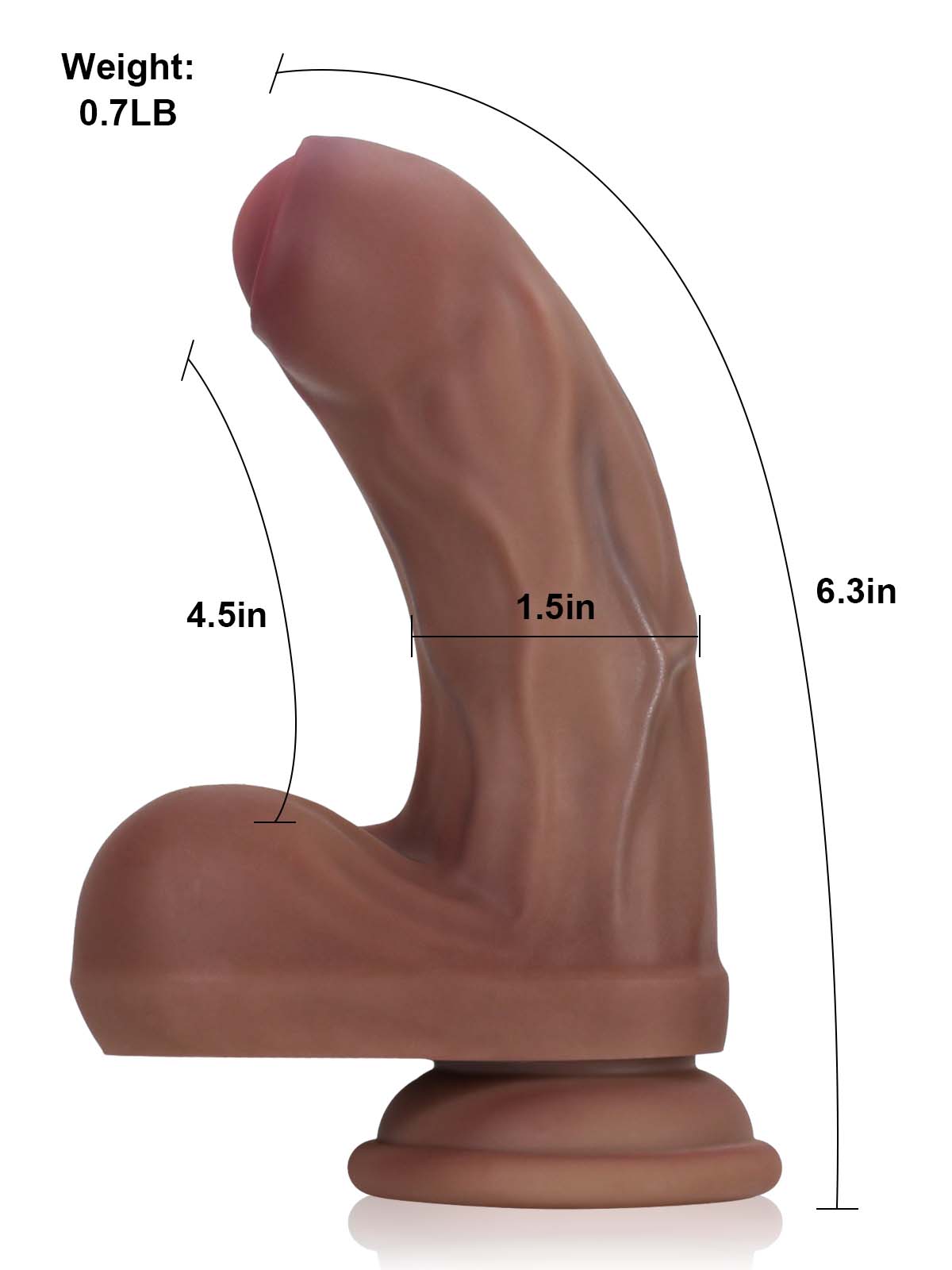 GIGI  6.3" X 1.5" Foreskin Curved Dildo Small Uncircumcised Dildo - RealCocks