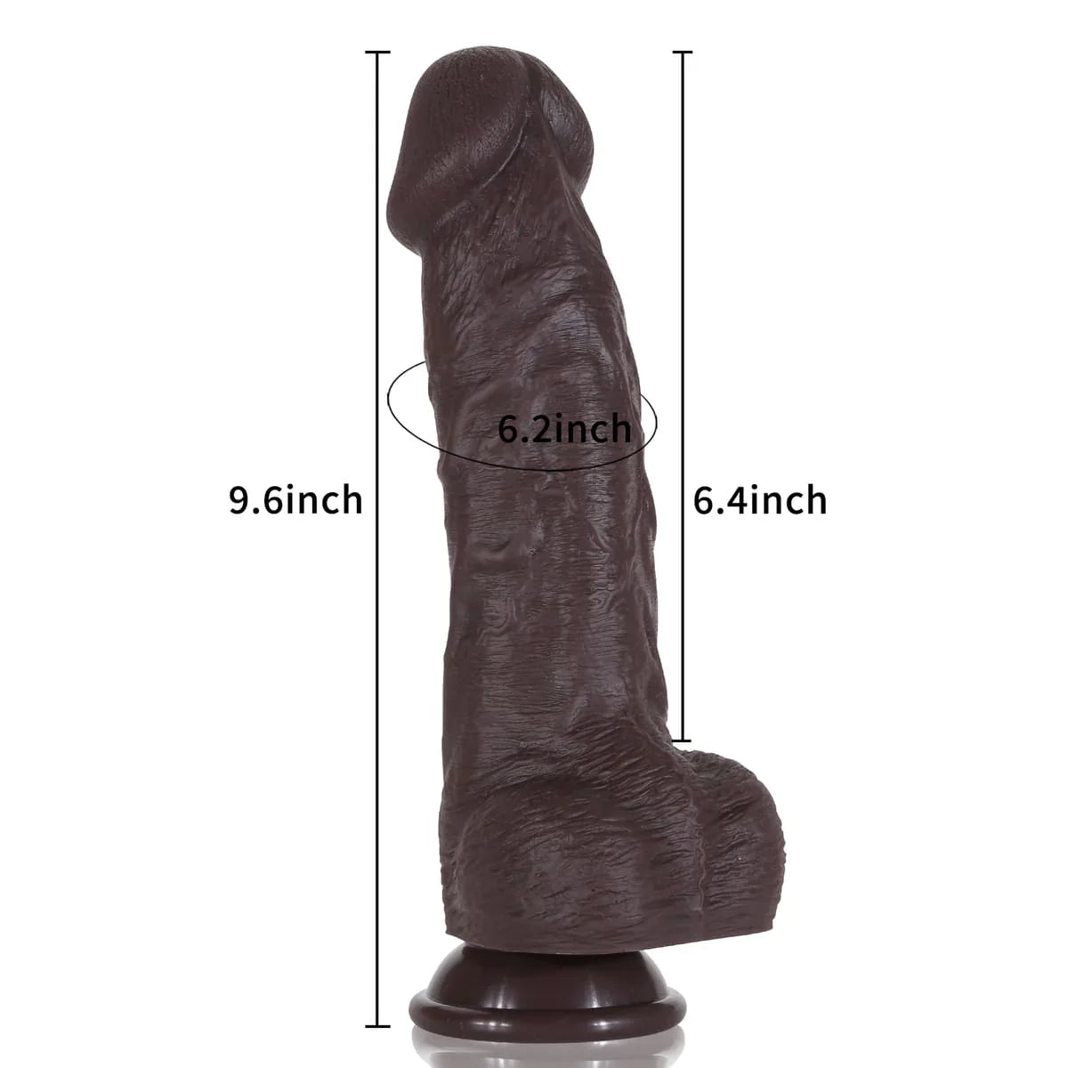 Gáby 9.6inch Black Thick Realistic Dildo Ultra Thick Big Anal Dildo - RealCocks