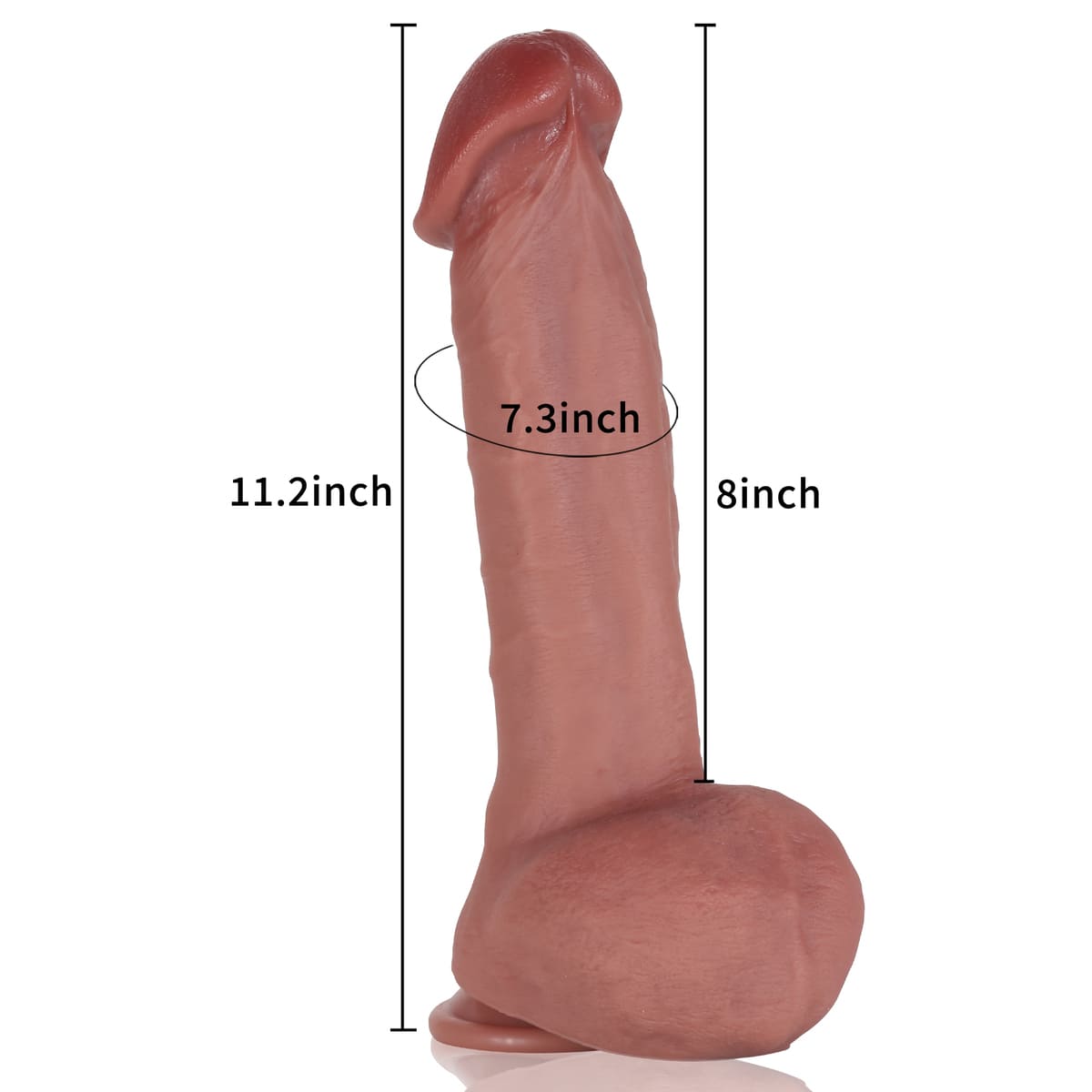G63 11in Big Black Realistic G Spot Dildo With XL Glan Pleasure Anal Dildo - RealCocks
