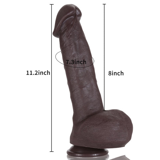 G63 11in Big Black Realistic G Spot Dildo With XL Glan Pleasure Anal Dildo - RealCocks