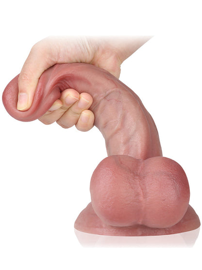 John 7.9" x 1.9" Thick White Realistic Feeling Dildo With Big Balls - RealCocks