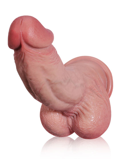 Sebastian 8.4" x 1.6" G Spot Flesh Curved Dildo With Metal Keel Bendable - RealCocks
