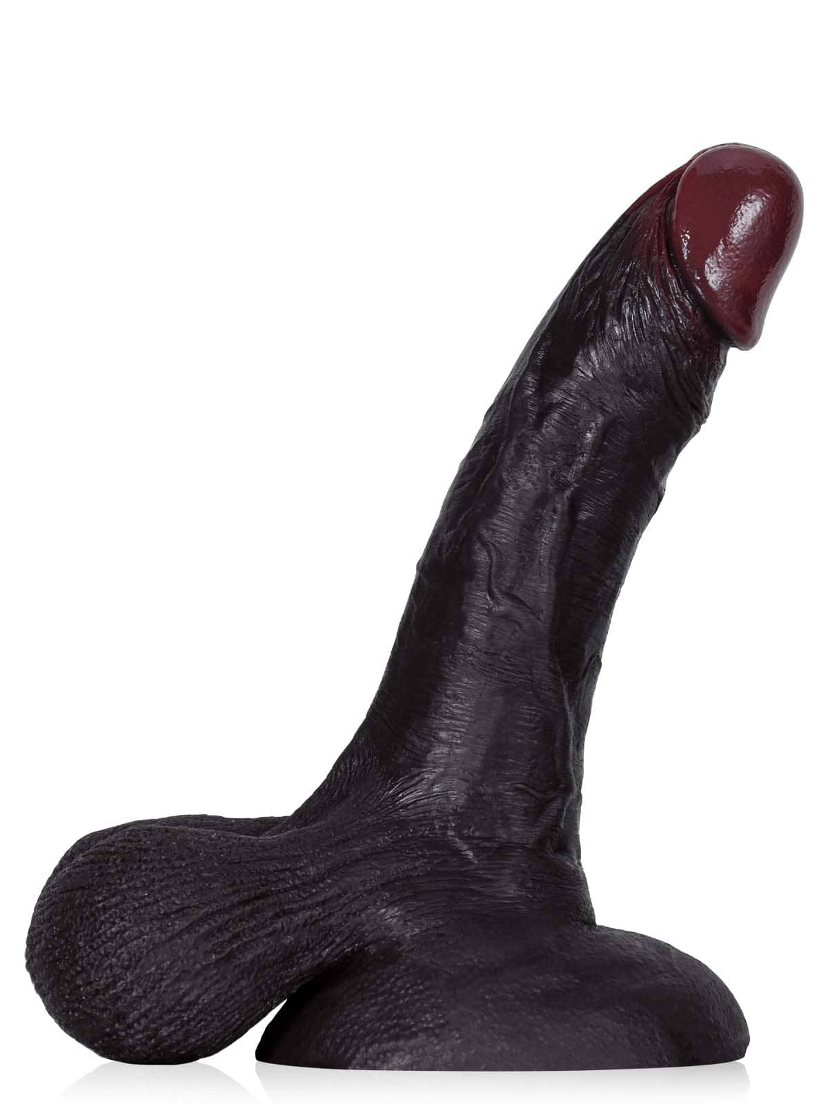 Kellz 7.6" x 1.7" Black Realistic Dildo With Hanging Moving Balls - RealCocks