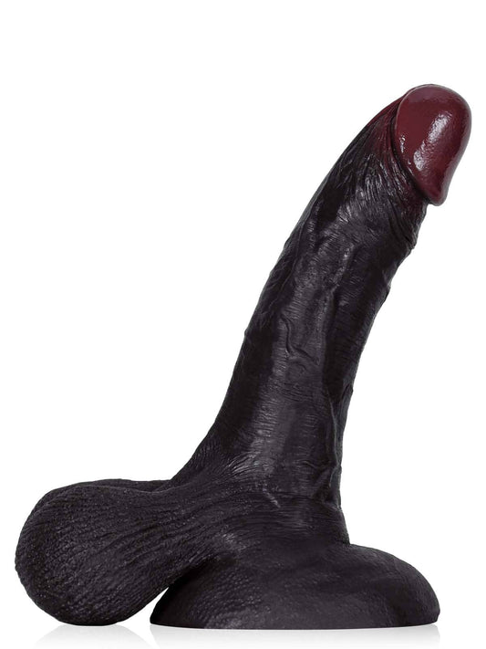 Kellz 7.6" x 1.7" Black Realistic Dildo With Hanging Moving Balls - RealCocks