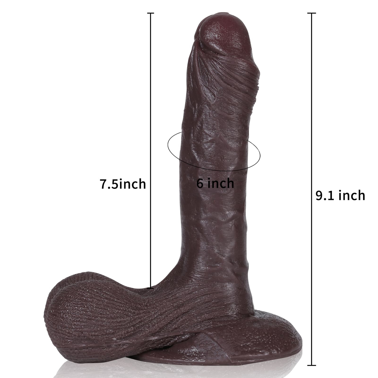 Kevin 9inch Real Skin Dildo Soft Lifelike Dildo & Lifelike Flexible Real Balls - RealCocks