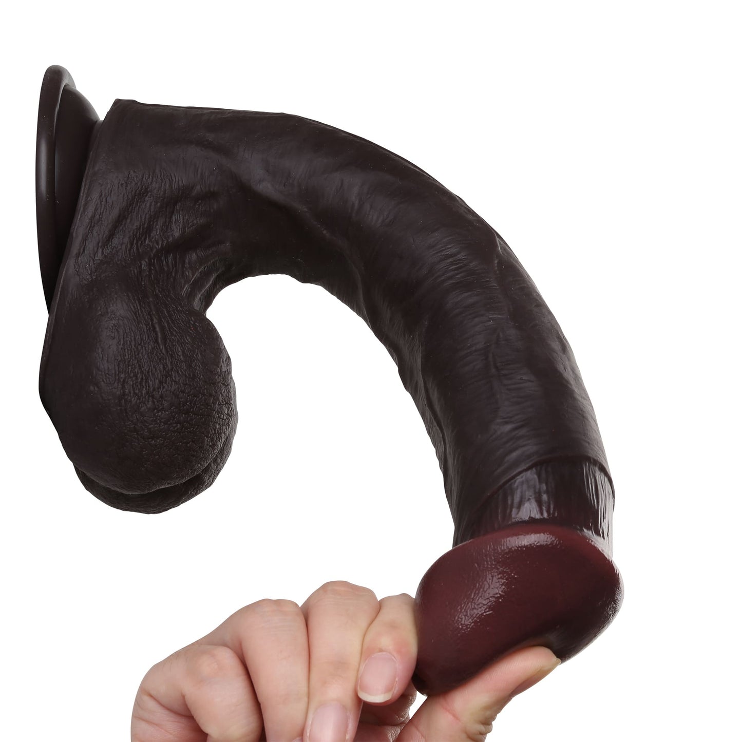 Knight 10 inch Real Feel Ball Super Realistic Glan Black Dildo