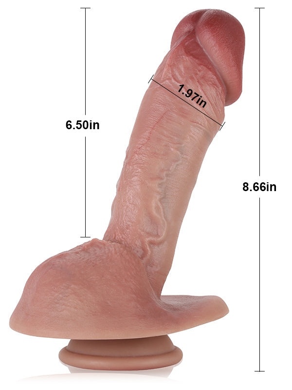 Mark 8.7" x 1.9" Big Mushroom Head Glans Dildo With Metal Keel - RealCocks