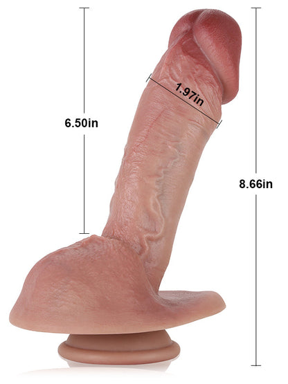 Mark 8.7" x 1.9" Big Mushroom Head Glans Dildo With Metal Keel - RealCocks