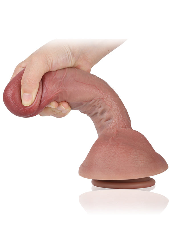 Mark 8.7" x 1.9" Big Mushroom Head Glans Dildo With Metal Keel - RealCocks