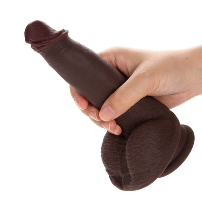 Max 7.4in Ultra Lifelike Skin Most Realistic Dildo Black Dildo - RealCocks