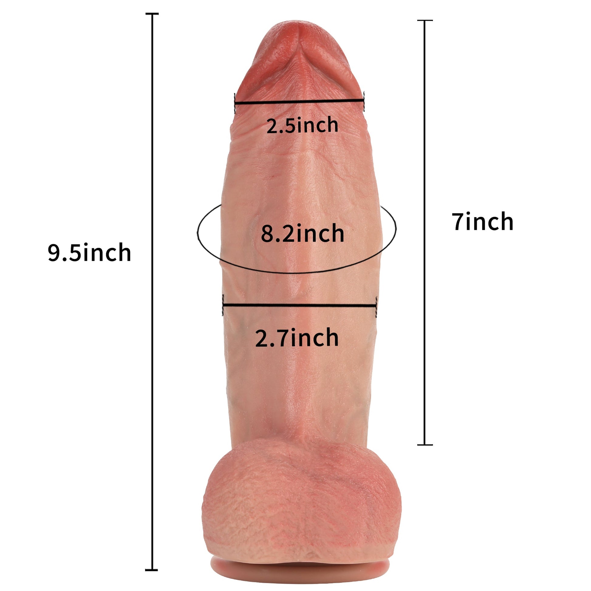 MeatBall Ultra Real Skin Realistic Dildo Girthy Huge Dildo Brown And Flesh Color Position 25