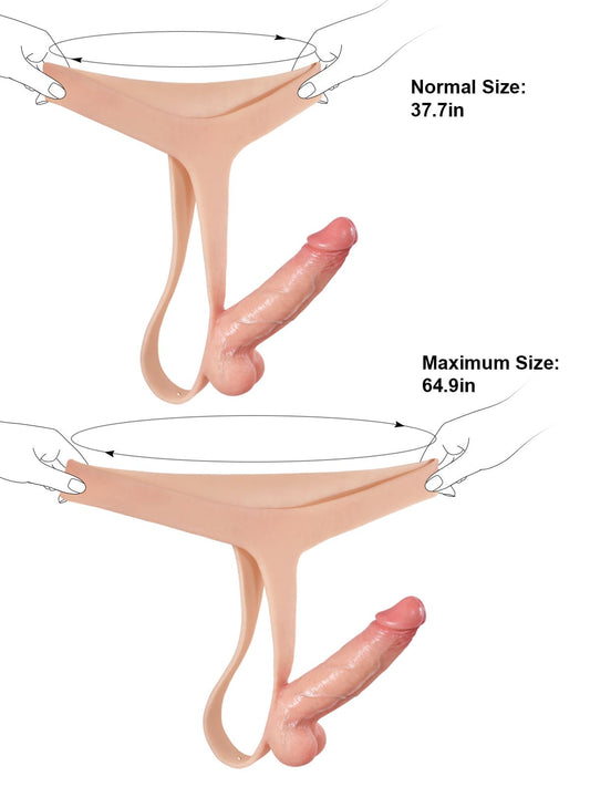 Nathan Flesh Realistic Silicone Strapped Dirty Penis, Sexy Thong Style - with 5.9" x 1.6" Dildo - RealCocks