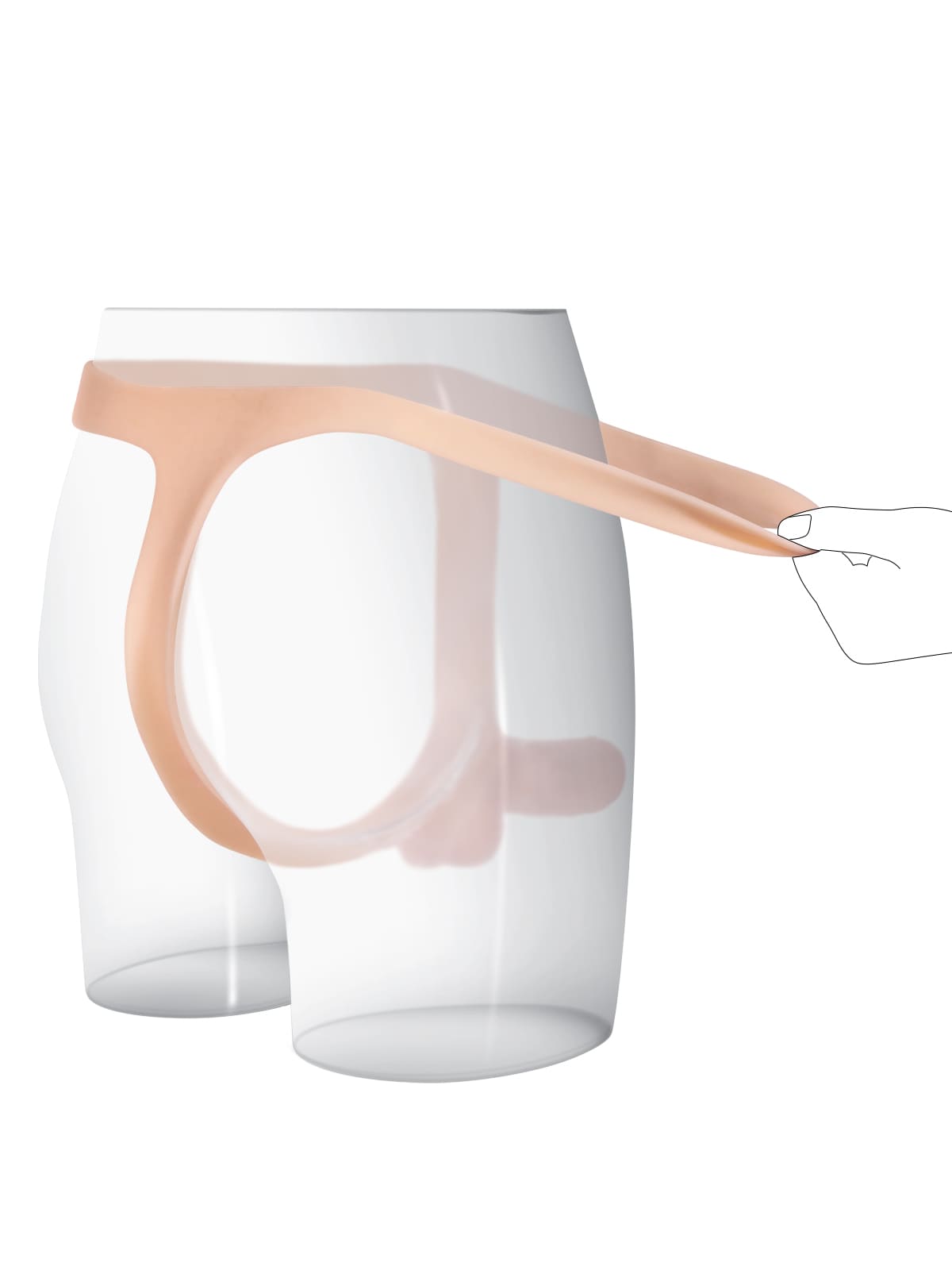 Nathan Flesh Realistic Silicone Strapped Dirty Penis, Sexy Thong Style - with 5.9" x 1.6" Dildo - RealCocks