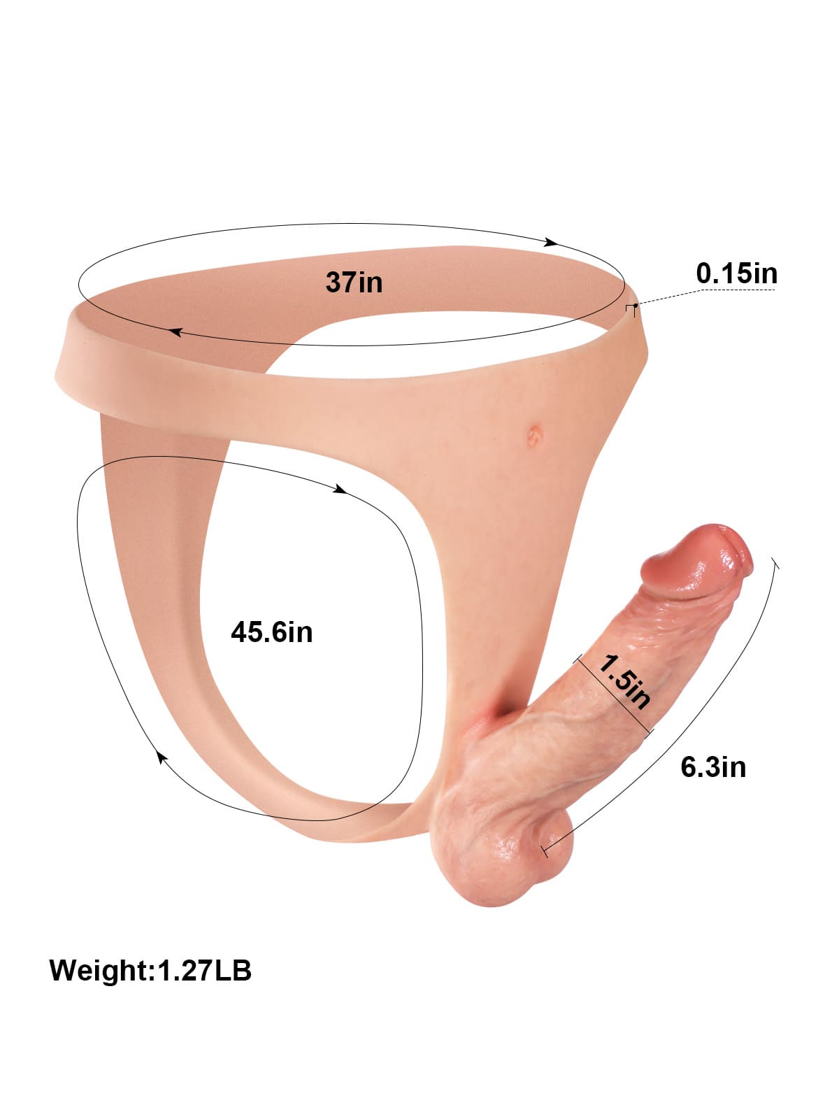 Nick Realistic Silicone Strapped Dirty Penis, Sexy Thong Style With 6.3" x 1.5" Dildo - RealCocks