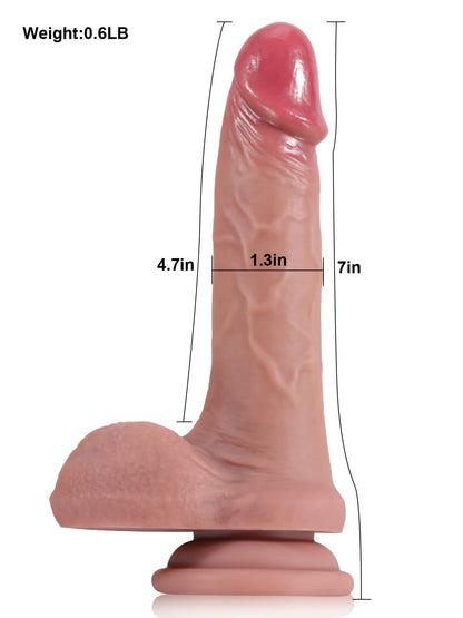 Phillip 4.7" x 1.3" Brown So Small Thin Soft Sliding Skin Dildo - RealCocks