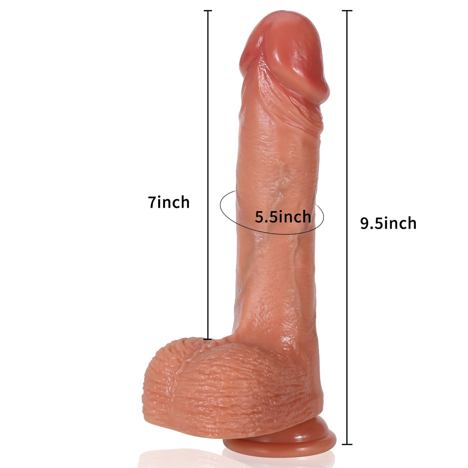 Reno Gold 9.5inch Remote Control 3 Modes Thrusting Realistic Dildo | 5 Modes Vibrator & Heated - RealCocks
