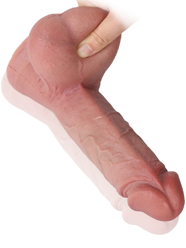 Rob 10" x 2" Realistic Soft Dildo With Swinging Balls & Metal Keel Bendable - RealCocks