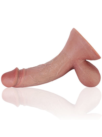Rob 10" x 2" Realistic Soft Dildo With Swinging Balls & Metal Keel Bendable - RealCocks
