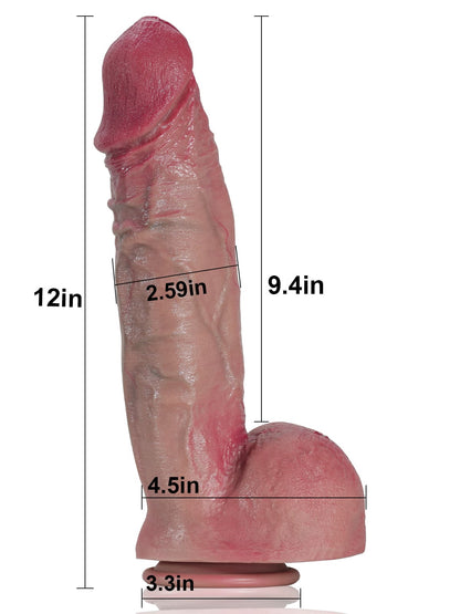 Rockwell 11" x 2.5" L Size Large Thick Realistic Dildo With Metal Keel - RealCocks