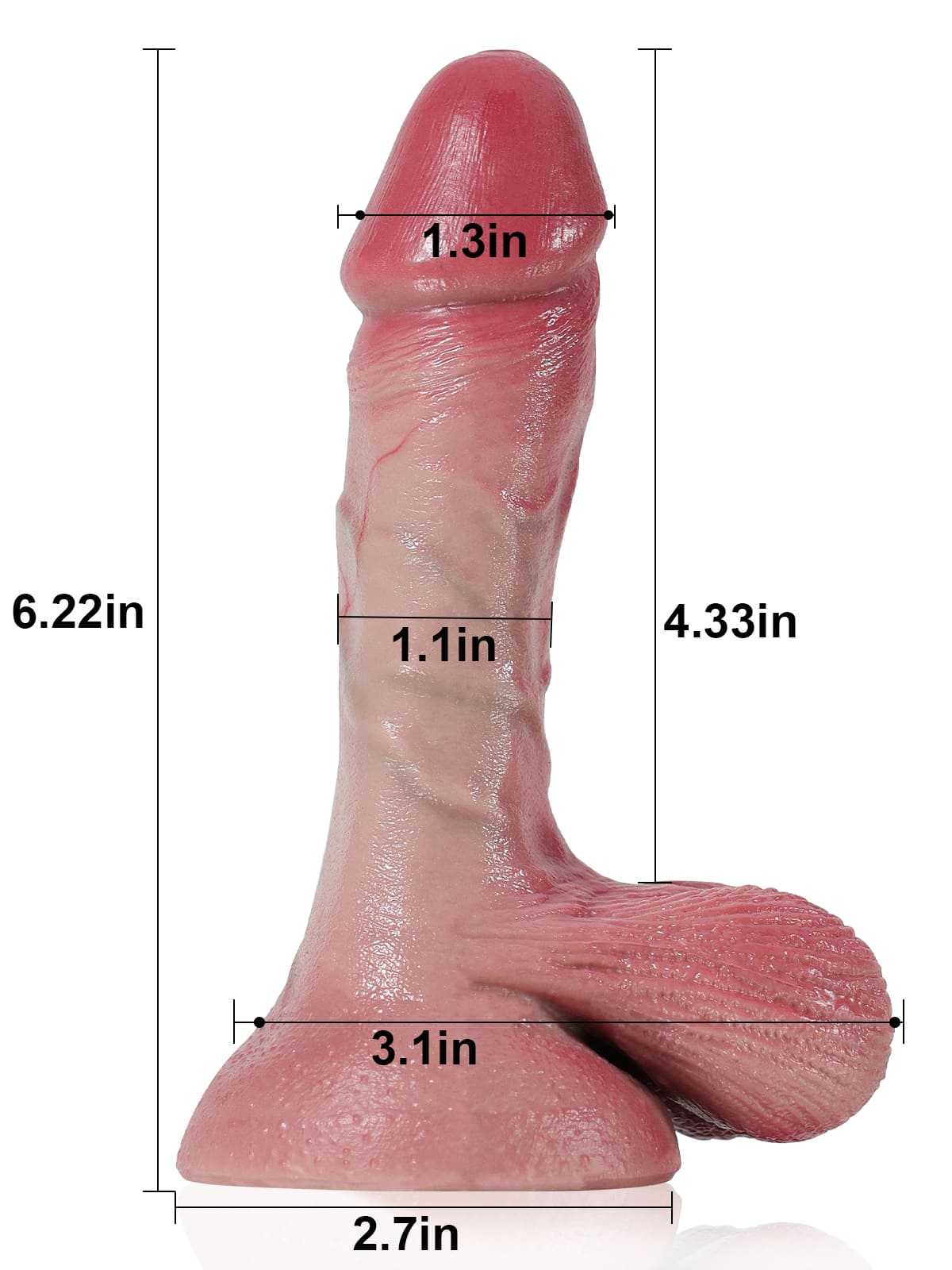 Smith 6" x 1.2" Softes Flesh Like Small Penis Dildo With Swinging Saggy Balls - RealCocks