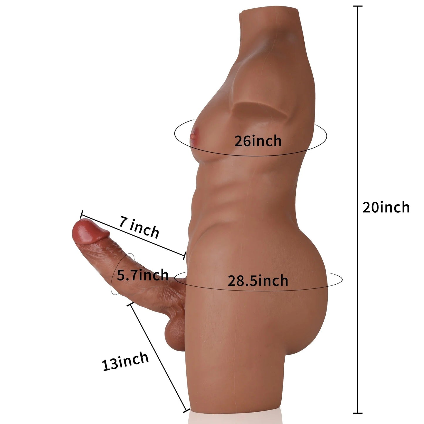 DildosX Tom 28lb With James 7inch Realistic Dildo (Brown) - RealCocks