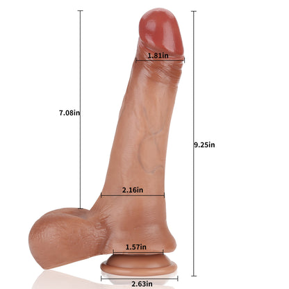 Foreskin 9 inch Sliding Skin Most Realistic Dildo & Real Balls Position 3