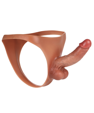 Kendon 6 in Strap On Dildo Strapless Wearable Solid Realistic Dildo Brown Position 1