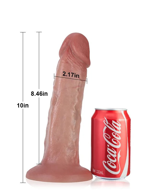 Tony 10" x 2.1" Dildo Real Flesh Skin Huge Thick Dildo - RealCocks